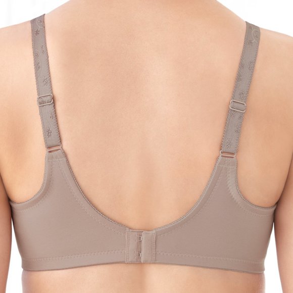 Glamorise 32C ELEGANCE Bra (UNDERWIRED) Embroidered (SMOOTHING) TAUPE NEW - Picture 3 of 11